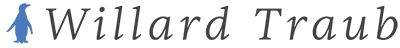 A title featuring Willard Traub's name and a penguin graphic